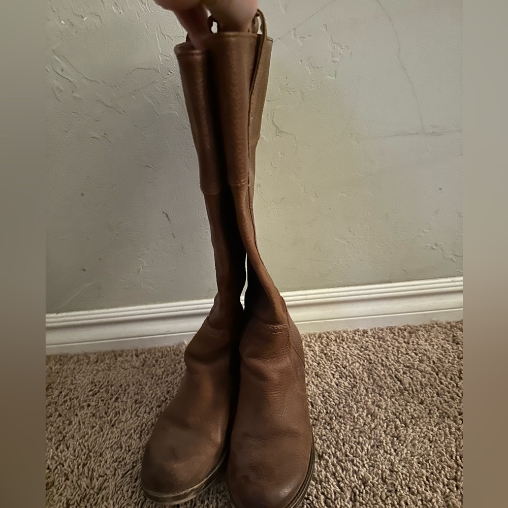 Brown riding boots